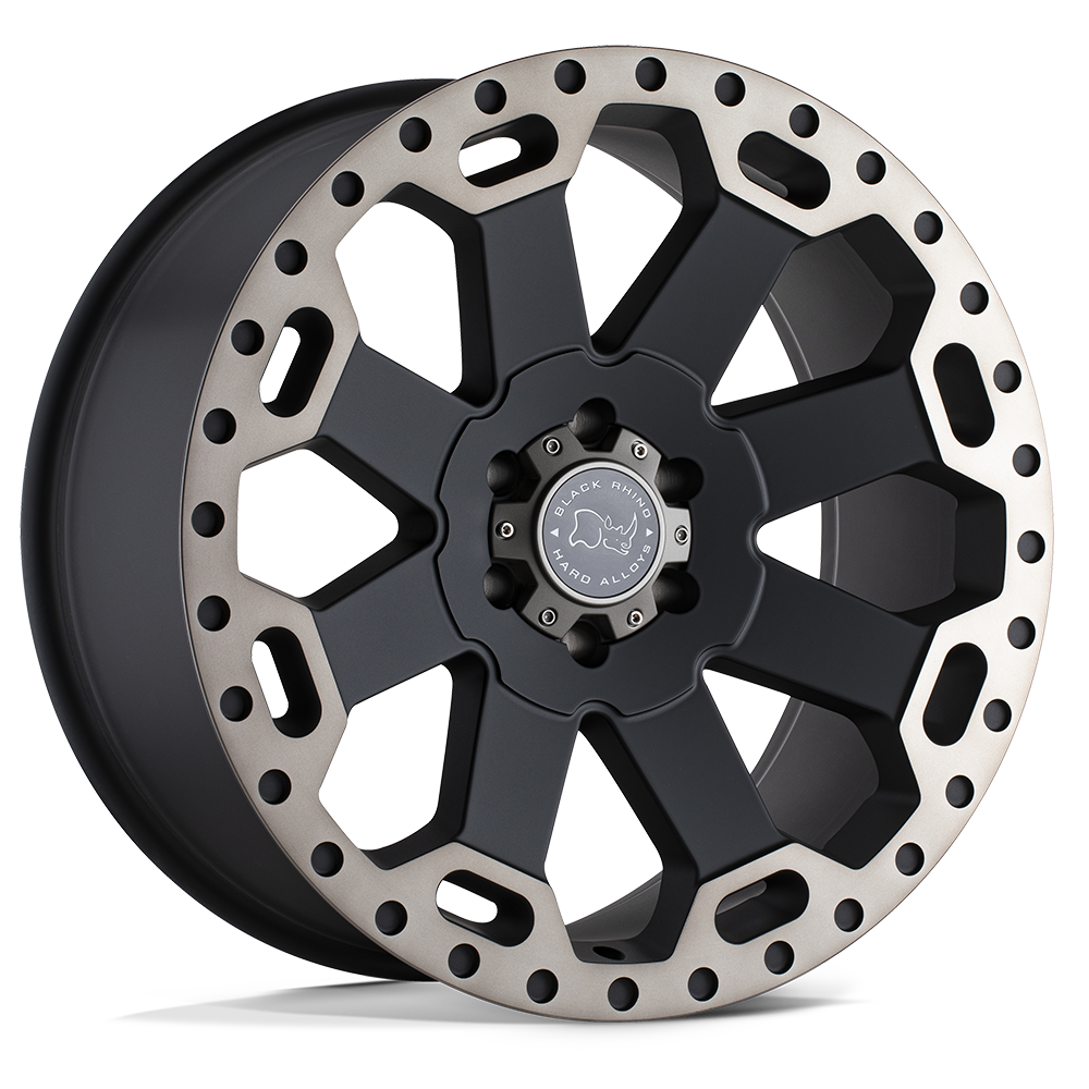 17x9.0 Black Rhino Warlord Matte Black w/Machined Dark Tint Lip
