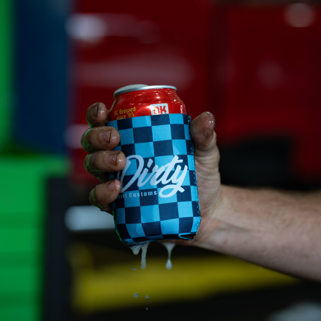 Dirty Diesel Checkered Drink Koozies-Beer Koozie-Dirty Diesel Customs-Dirty Diesel Customs