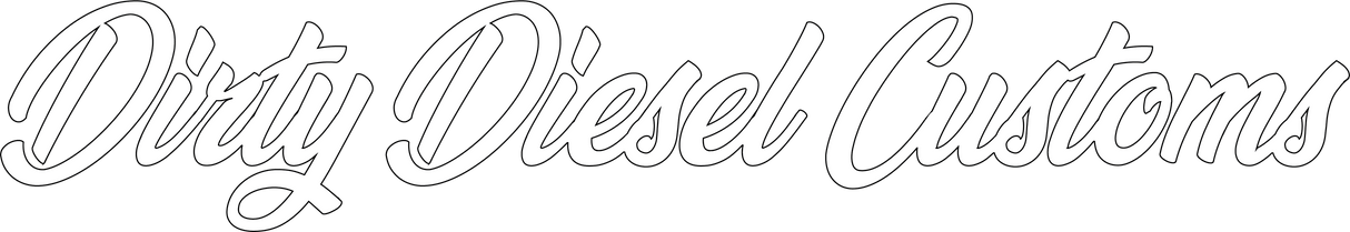 Dirty Diesel Customs Banner Sticker-Sticker-Dirty Diesel Customs-DDC-STICKER-BANNER-WHT-S-Dirty Diesel Customs