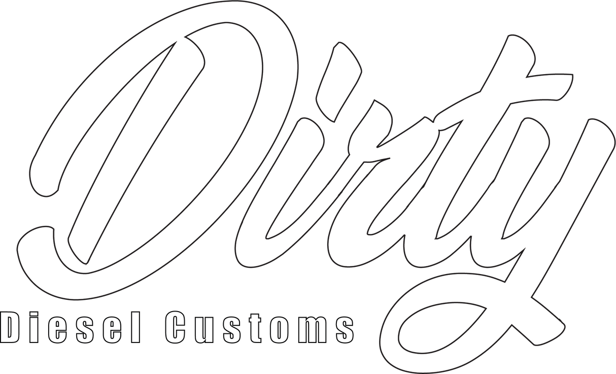 Dirty Diesel Decals-Sticker-Dirty Diesel Customs-DDC-DECAL-CLASSIC-SIL/WHT-S-Dirty Diesel Customs