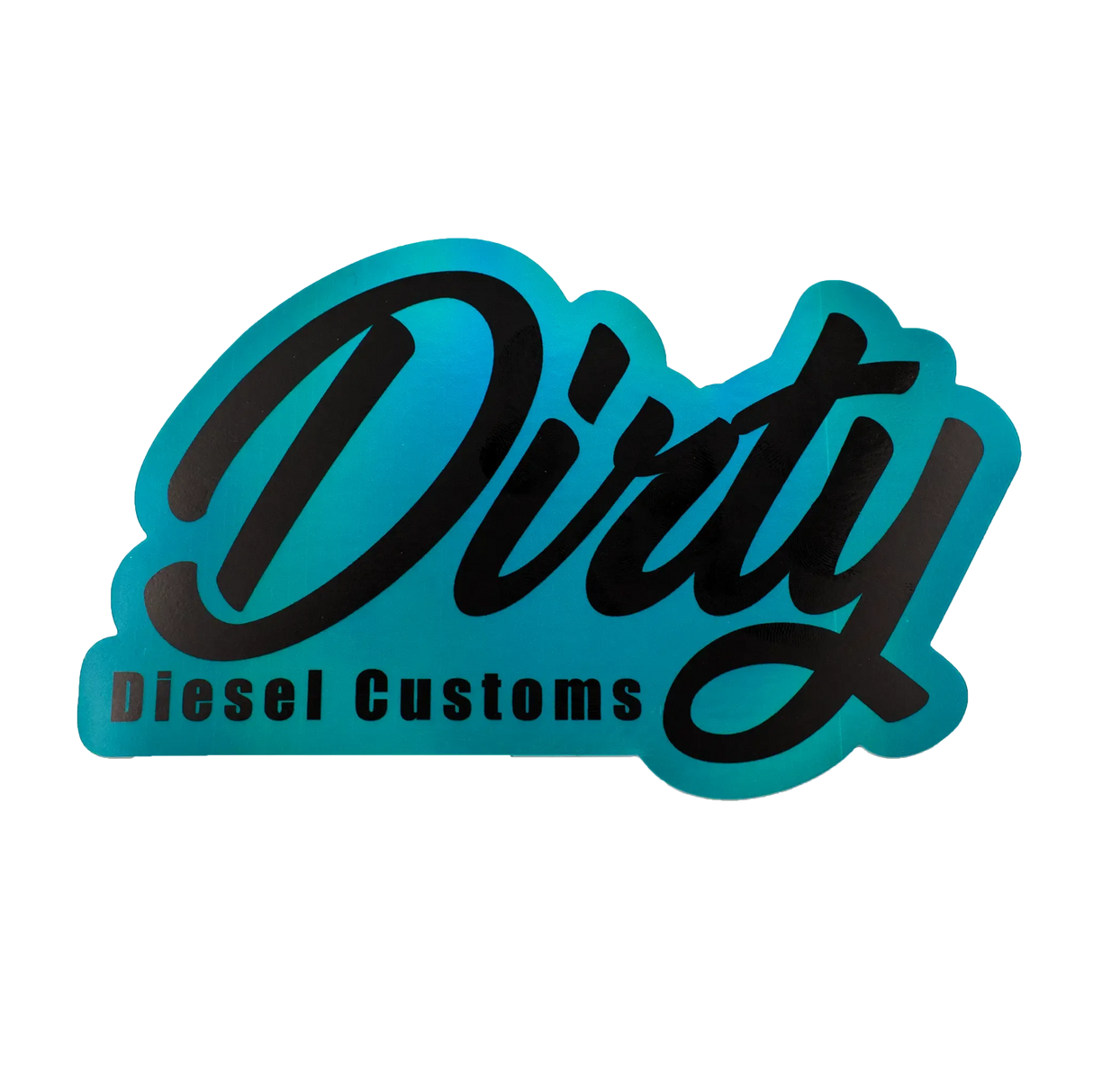 Dirty Diesel Holographic Sticker-Sticker-Dirty Diesel Customs-DDC-STICKER-HOLO-TEAL-Dirty Diesel Customs