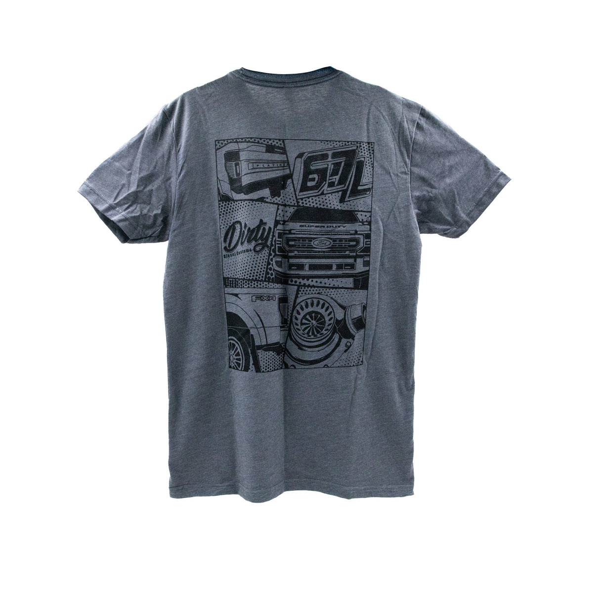 Dirty Diesel Powerstroke Graphic Tee-T-Shirt-Dirty Diesel Customs-DDC-TEE-GRAPHIC-POWERSTROKE-GRY-S-Dirty Diesel Customs