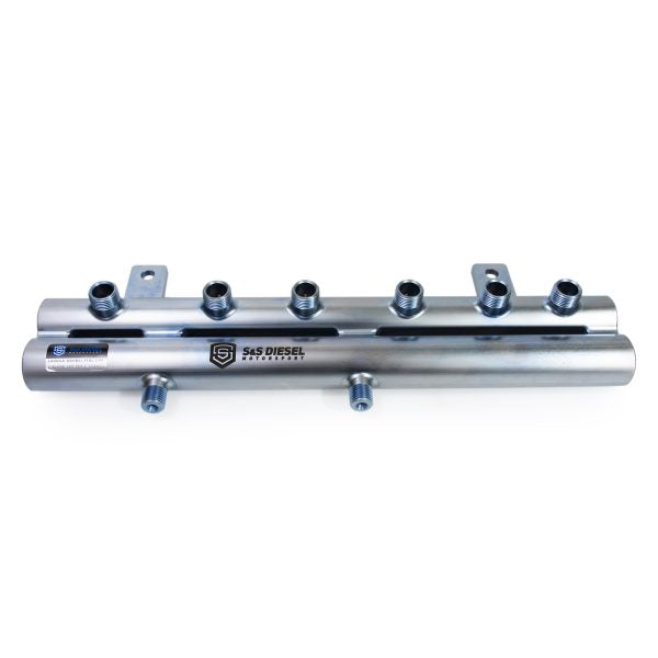 S&S Diesel Double-Barrel Fuel Rail RAIL-DBL-BRL - horizontal profile view