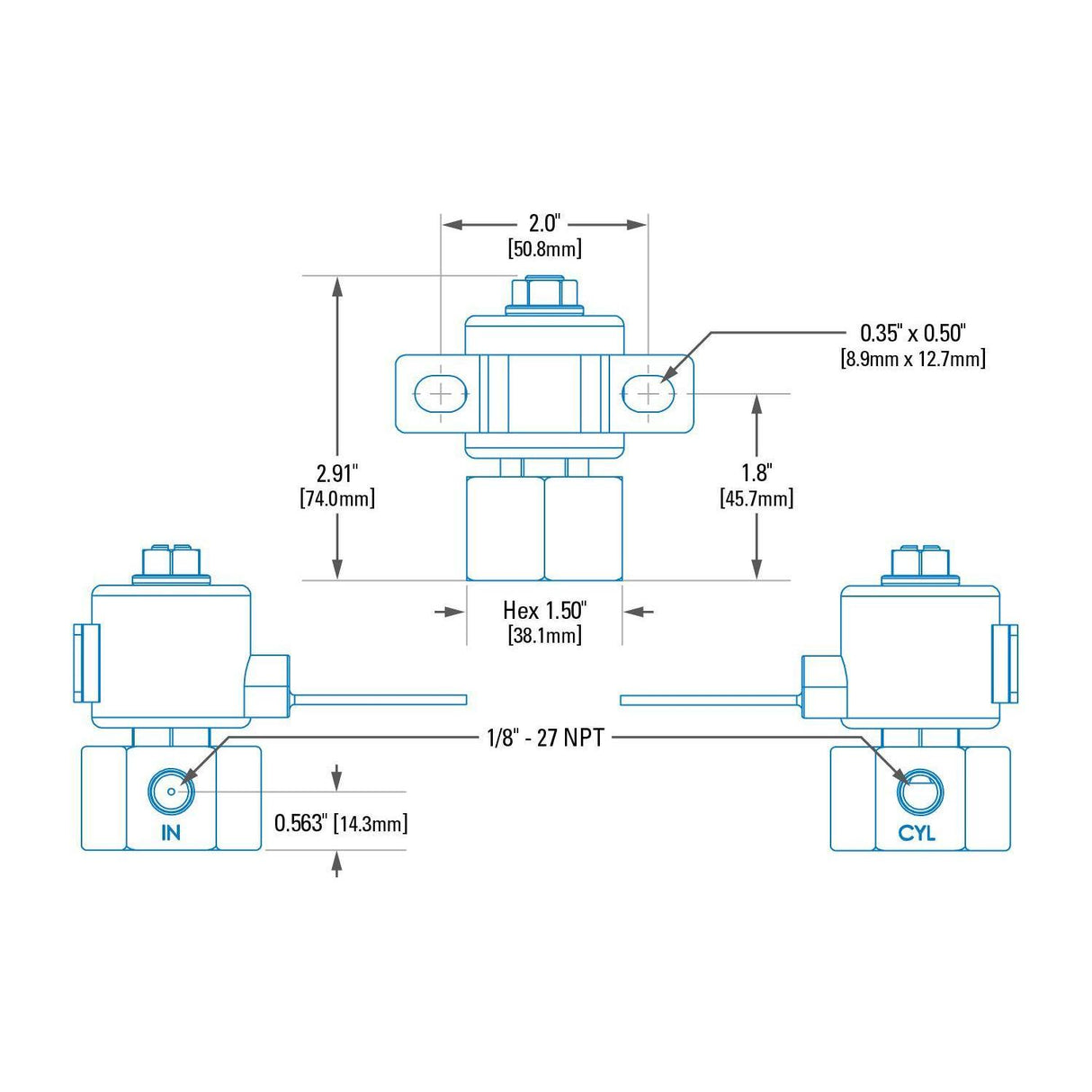 Exhaust Brake Solenoid 24 VDC (Pneumatic) 3-Way, 2-Position (C11979)-Exhaust Brake Accessory-PACBRAKE-Dirty Diesel Customs