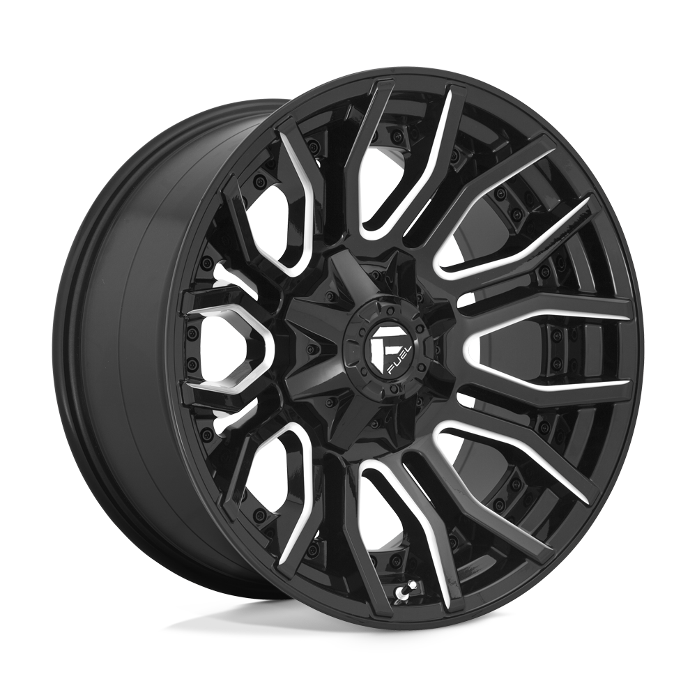 Fuel 1PC D711 RAGE - Gloss Black Milled-Wheels-Fuel-D71120009847-Dirty Diesel Customs