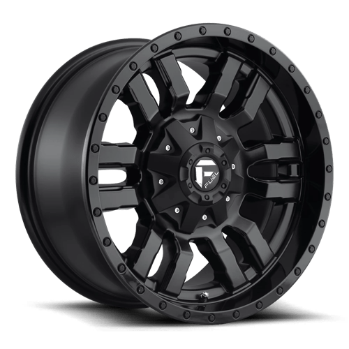 Fuel D596 SLEDGE - Matte Black Gloss Black Lip-Wheels-Fuel-Dirty Diesel Customs