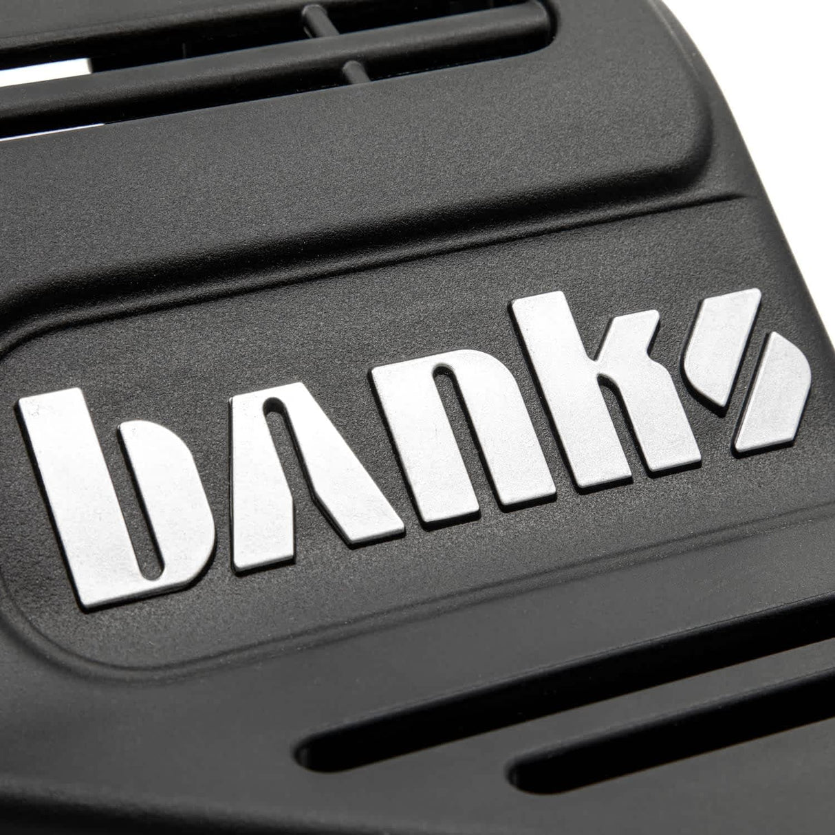 Textured finish detail of the Banks engine cover