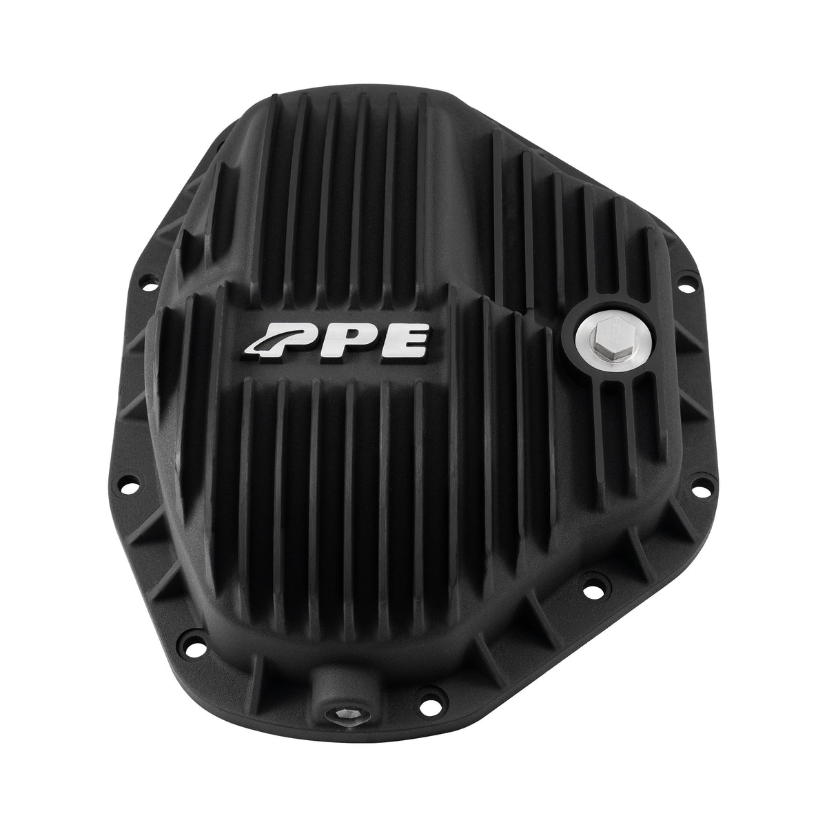 PPE 1994-2016 Powerstroke & Cummins Dana 80 10-Bolt Heavy-Duty Cast Aluminum Rear Differential Cover, black finish