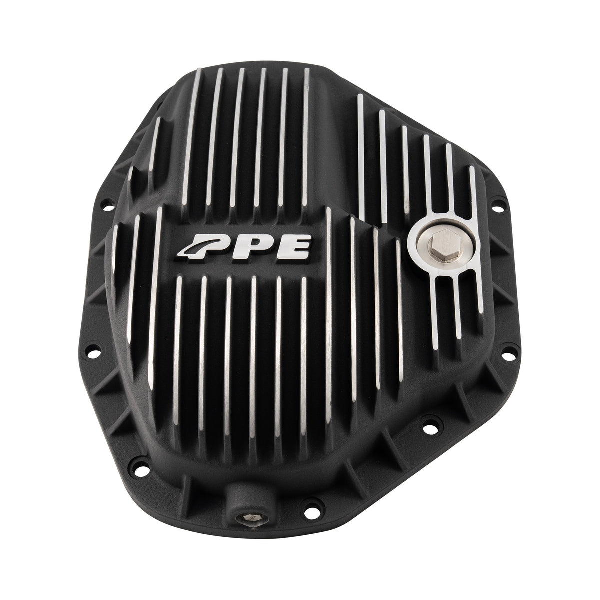 PPE 1994-2016 Powerstroke & Cummins Dana 80 10-Bolt Heavy-Duty Cast Aluminum Rear Differential Cover, brushed finish