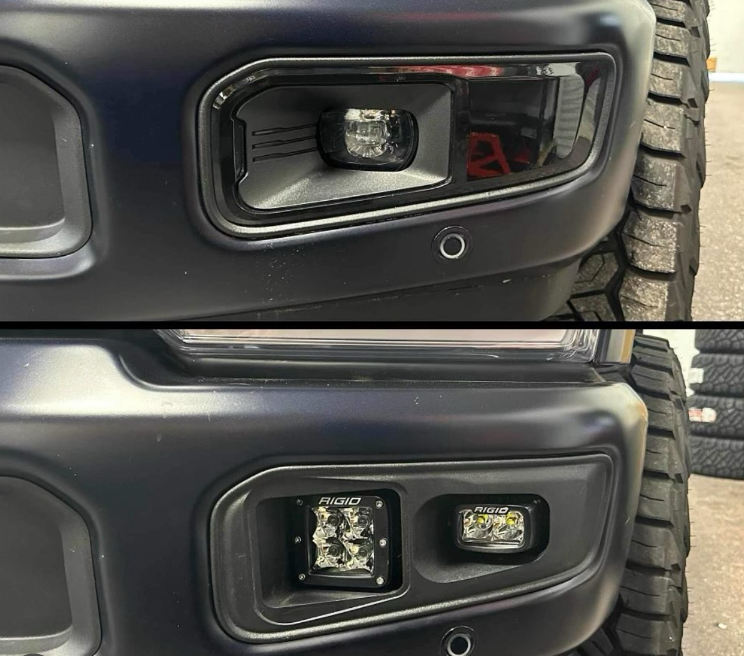2023-2026 Ford Super Duty Fog Light Kit: RIGID SAE KIT- WHITE/ WHITE (Half STREET APPROVED/ Half Offroad)