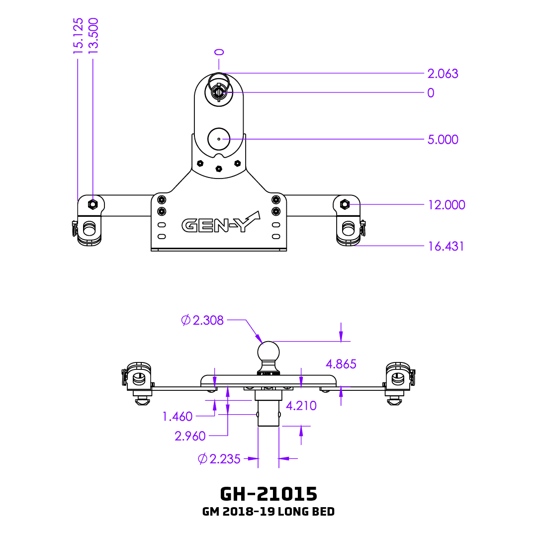 Universal GoosePuck Gen 2 5″ Offset Gooseneck Ball (GH-2101X)-Towing Accessories-Gen-Y Hitch-Dirty Diesel Customs