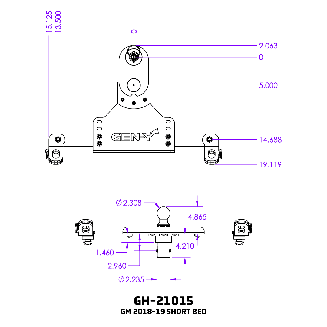 Universal GoosePuck Gen 2 5″ Offset Gooseneck Ball (GH-2101X)-Towing Accessories-Gen-Y Hitch-Dirty Diesel Customs