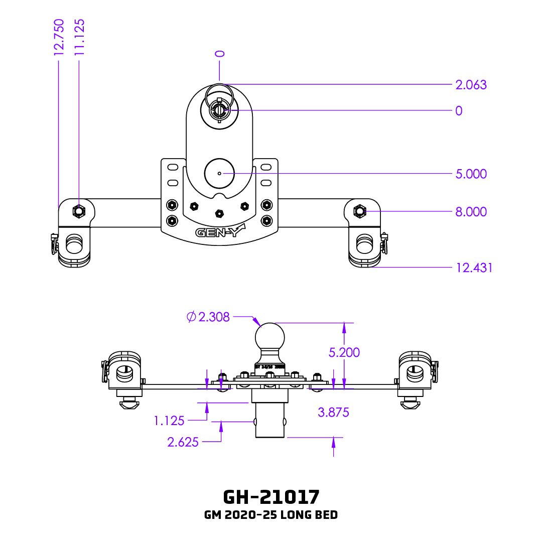 Universal GoosePuck Gen 2 5″ Offset Gooseneck Ball (GH-2101X)-Towing Accessories-Gen-Y Hitch-Dirty Diesel Customs