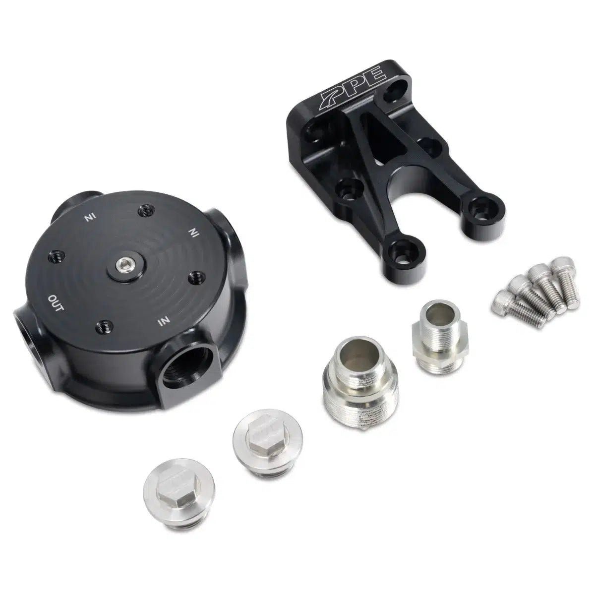 Universal Oil Filter Mount Aluminum Billet (114002100)-Fuel Filter Relocation Kit-PPE-Dirty Diesel Customs