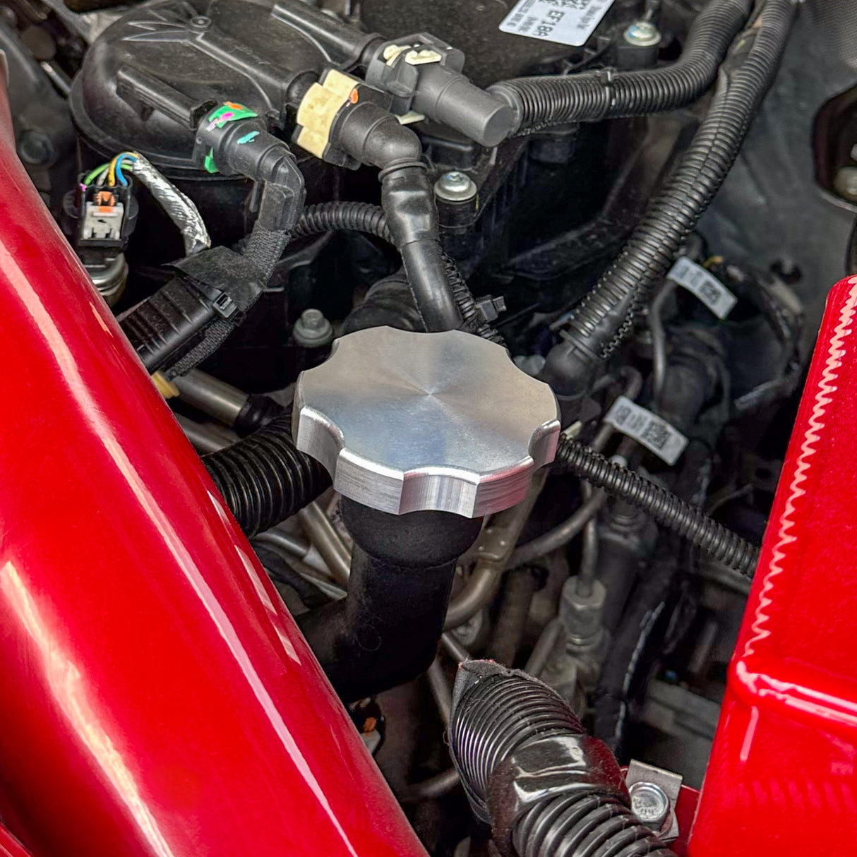 2011-2025 Powerstroke Billet Aluminum Clear Anodized Oil Fill Cap - Wehrli Custom Fabrication