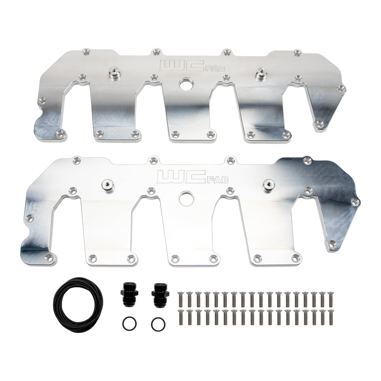 2011-2016 Duramax Billet Upper Valve Cover Set Raw Aluminum - Wehrli Custom Fabrication