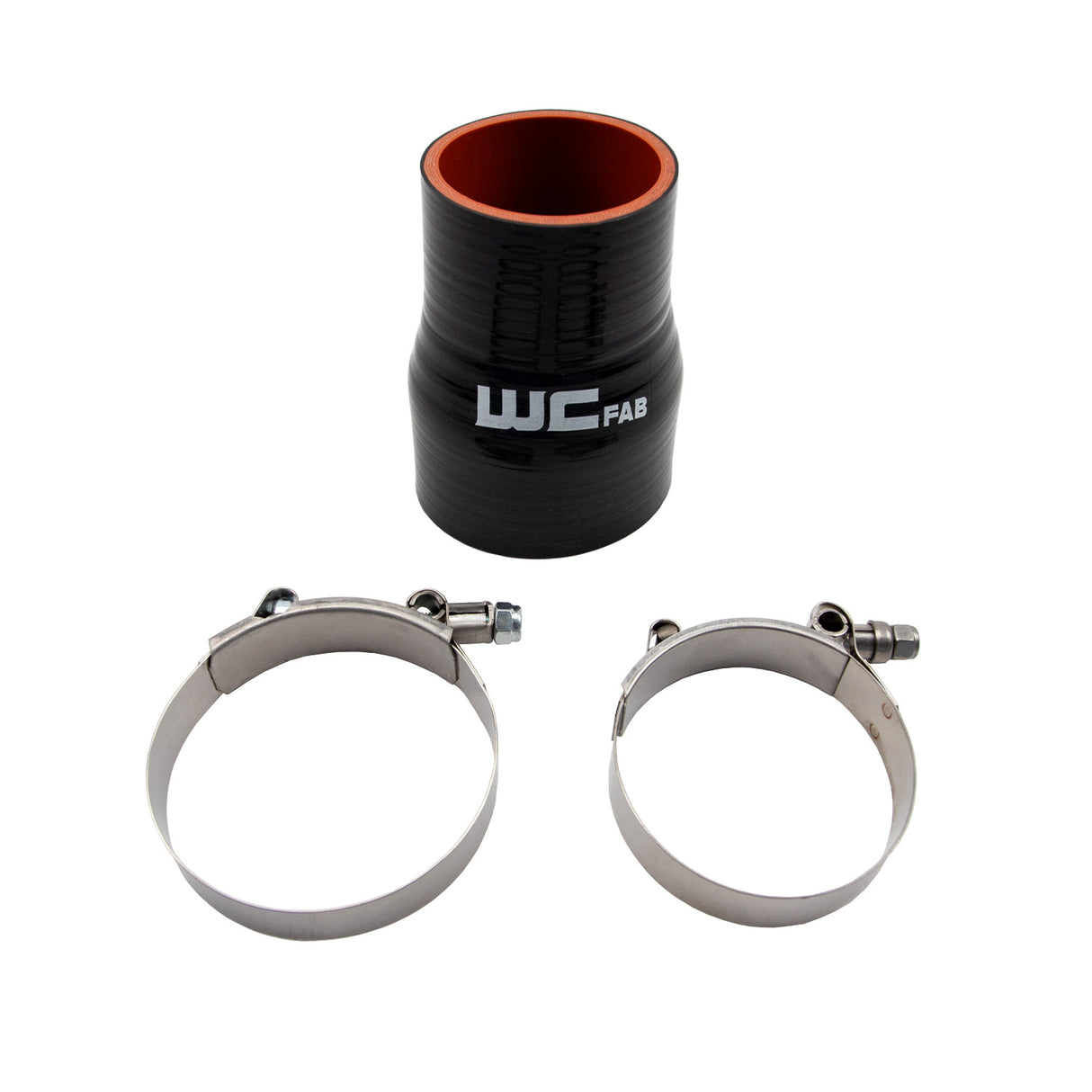Universal 2.375" x 3" ID Straight Reducer 4.5" Long Silicone Boot and Clamp Kit - Wehrli Custom Fabrication