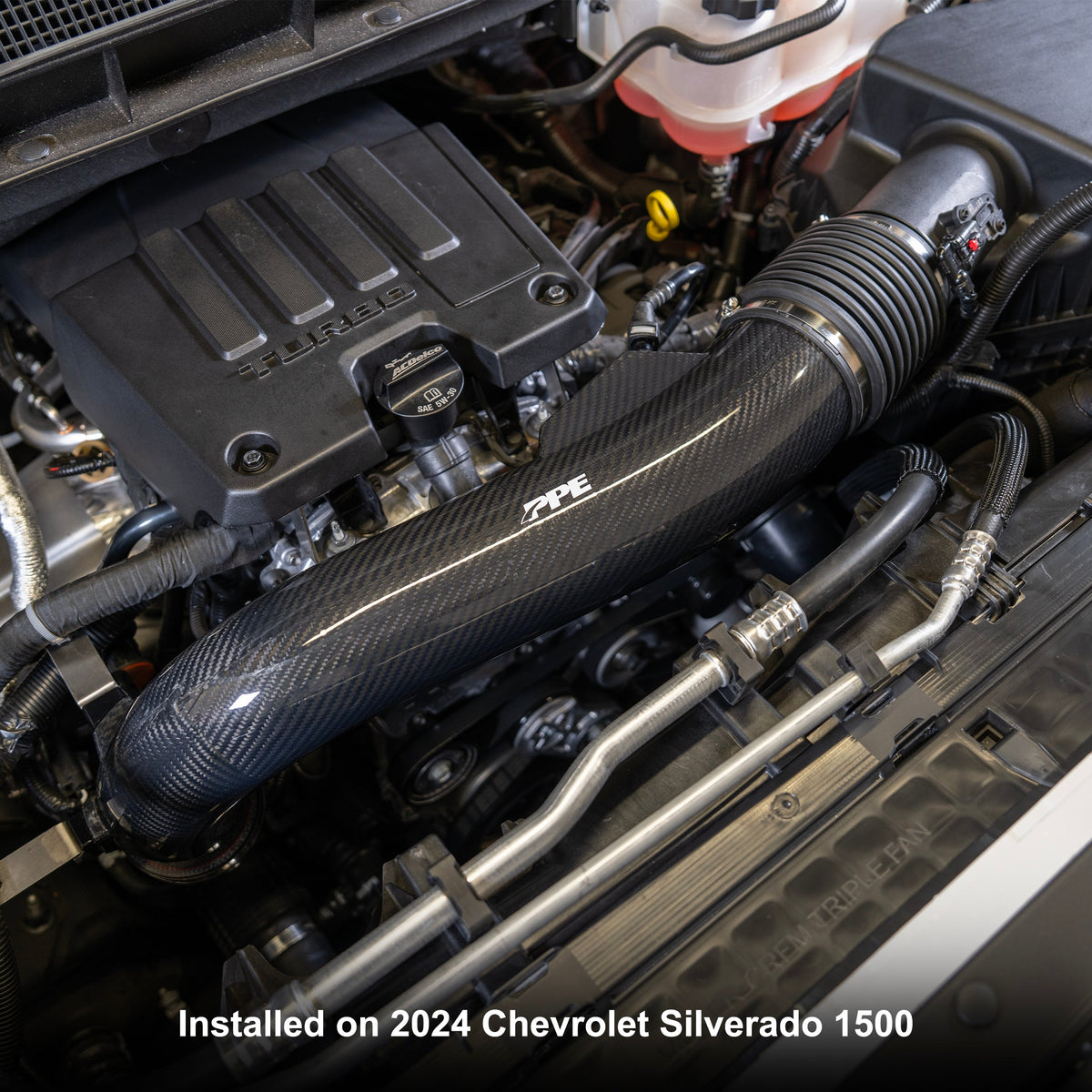 PPE 2019-2026 GM 1500 2.7L Zilla Carbon Fiber Intake Tube - Twill Weave