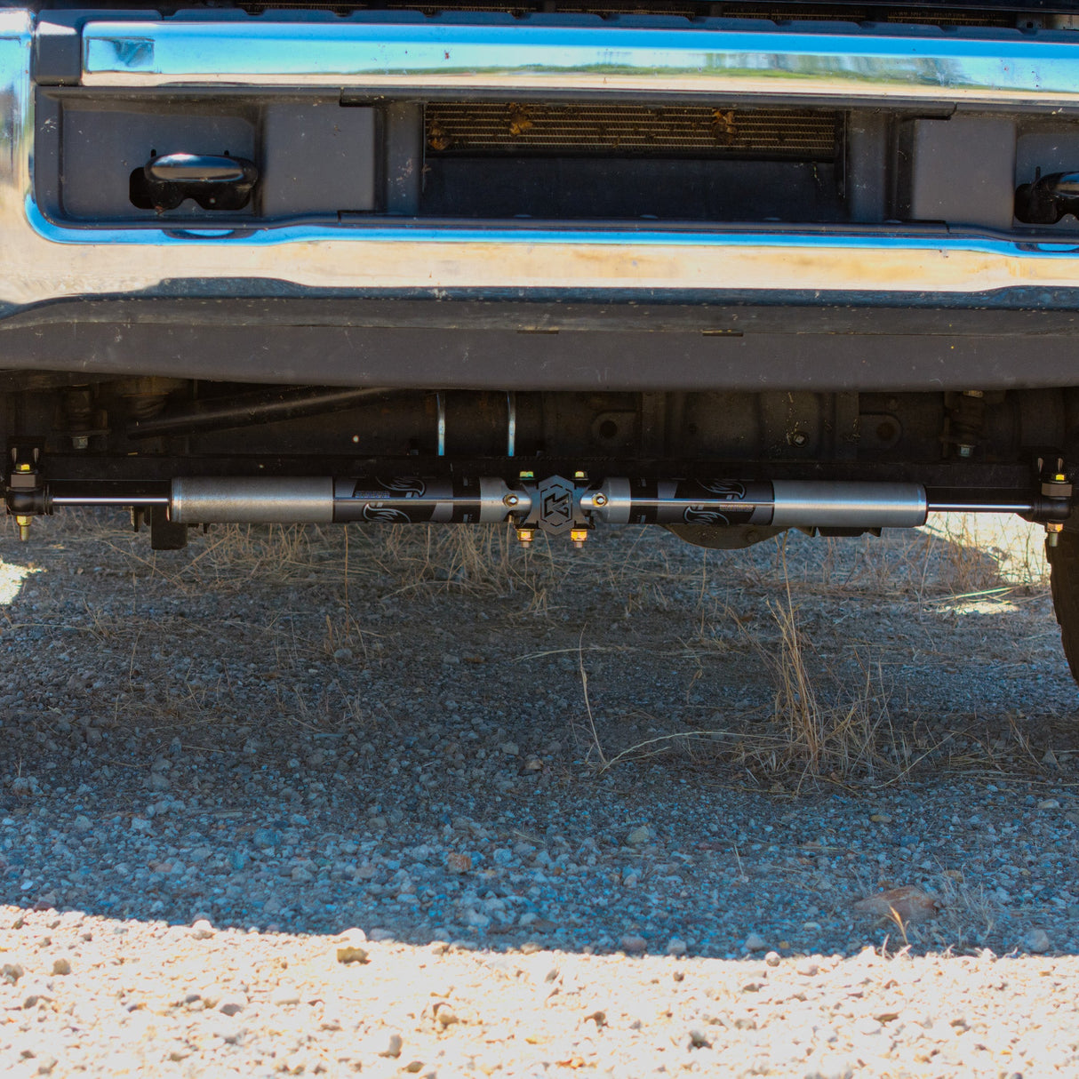 2005-2026 Powerstroke F-450/F-550 Dual Steering Stabilizer Kit with Fox 2.0 Shocks (KRF-DSS-45-S)
