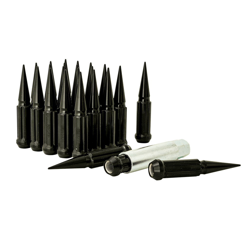 Universal Small Diameter Spline Spike Lug Nut Black SPK6-14150B Gorilla Automotive