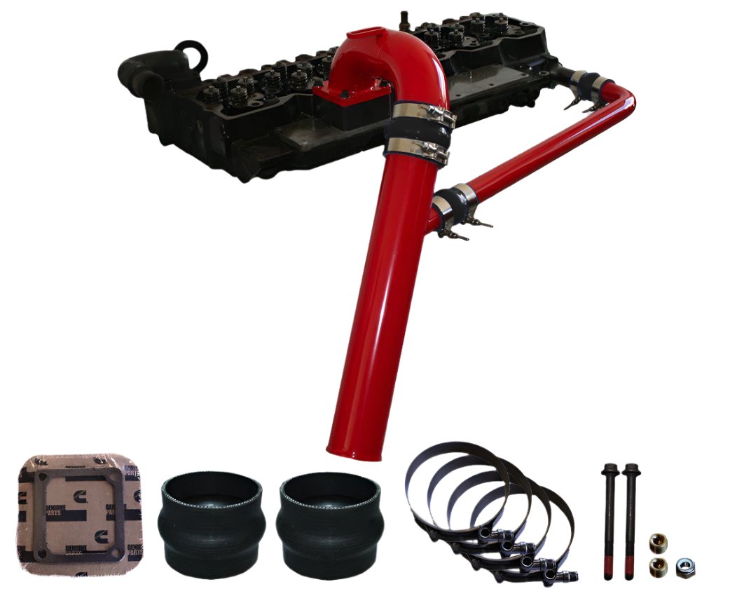1998.5-2002 Cummins 3" Intake Manifold w/ 3" Cross-Air Package (PDC9802CAK)-Intake Manifold-Pusher-Dirty Diesel Customs