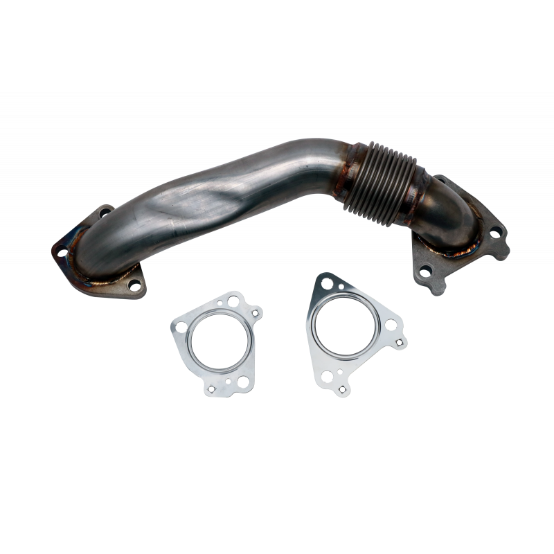 2001-2004 LB7 Duramax Passenger Side 2" Stainless Single Turbo Style Up-Pipe (WCF100654)-Up-Pipes-Wehrli Custom Fabrication-Dirty Diesel Customs