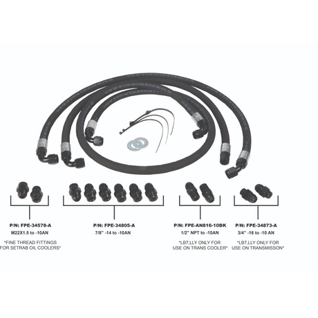 2001-2005 Duramax Allison Transmission Cooler Lines (FPE-TL-LB7-LLY)-Transmission Cooler Lines-Fleece Performance-Dirty Diesel Customs