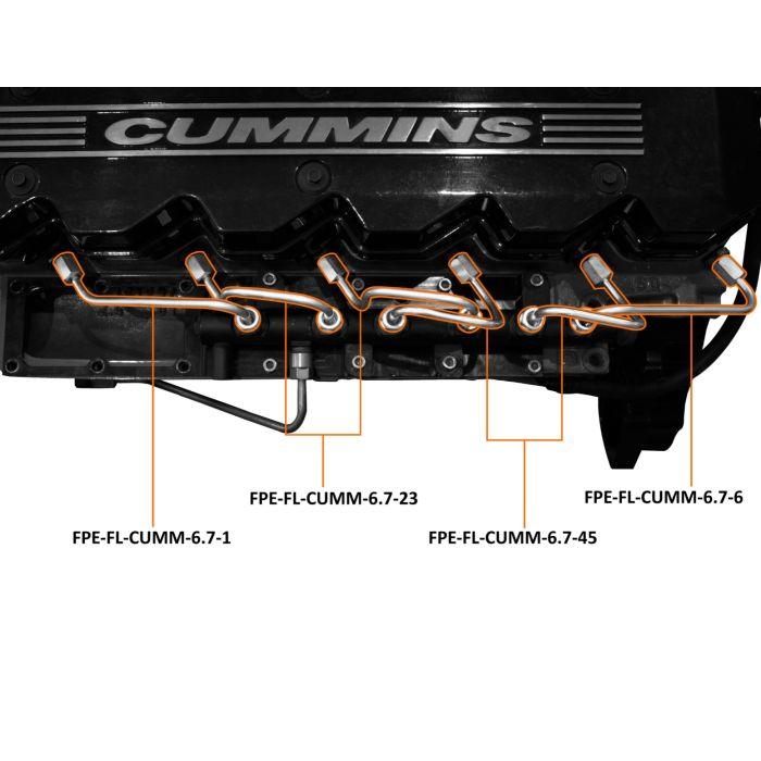 2007.5-2018 Cummins Fuel Injection Line Set (FPE-FL-CUMM-6.7-SET)-Fuel Lines-Fleece Performance-Dirty Diesel Customs