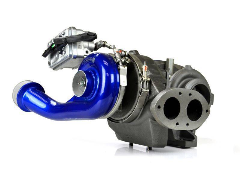 2008-2010 Powerstroke Pitbull Series 73mm/58.5mm Compound Turbochargers w/ Intake (SD-PB-6.4-TURBO-CAI-KIT)-Stock Turbocharger-Sinister-Dirty Diesel Customs