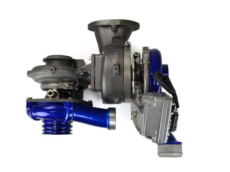 2008-2010 Powerstroke Pitbull Series 73mm/58.5mm Compound Turbochargers w/ Intake (SD-PB-6.4-TURBO-CAI-KIT)-Stock Turbocharger-Sinister-Dirty Diesel Customs