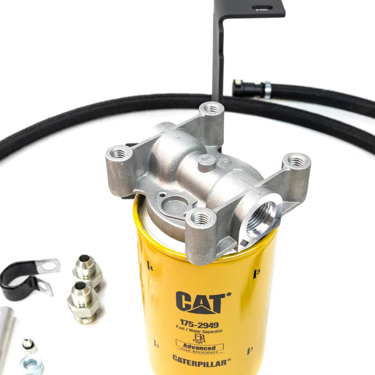 2011-2016 Powerstroke Lower Fuel Filter Upgrade Kit (121009)-Fuel Filter Conversion Kit-H&S Motorsports-Dirty Diesel Customs