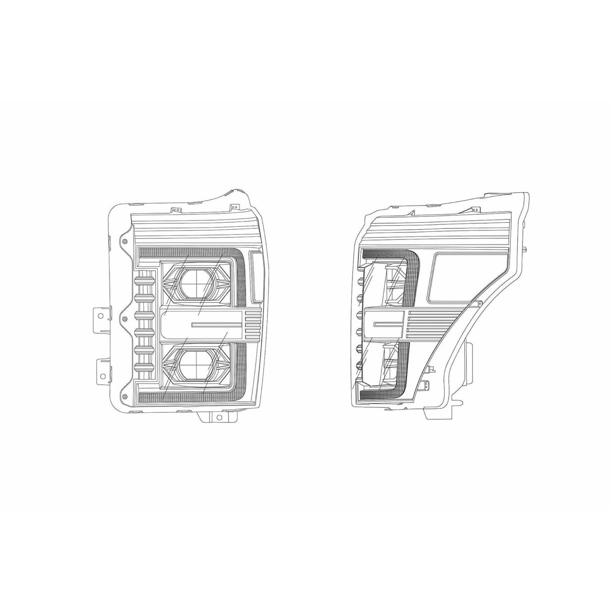 2011-2016 Powerstroke Luxx-Series LED Headlights (880143)-Headlights-AlphaRex-Dirty Diesel Customs