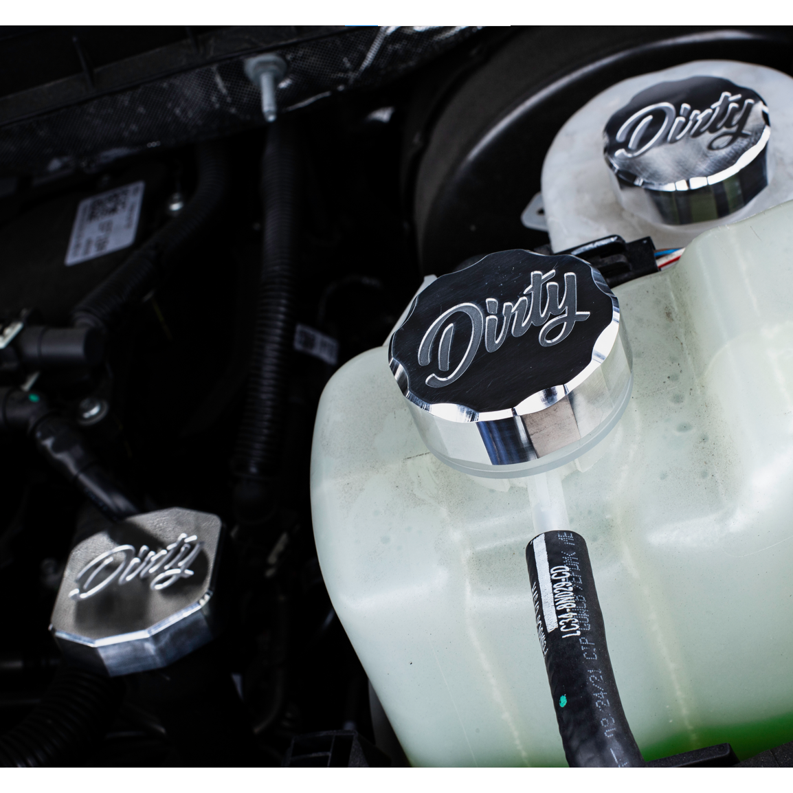 2011-2023 Powerstroke Power Steering Cover Reservoir Improved Aesthetics Cap (067-ENG-0372)-Engine Caps-Dirty Diesel Customs-Dirty Diesel Customs
