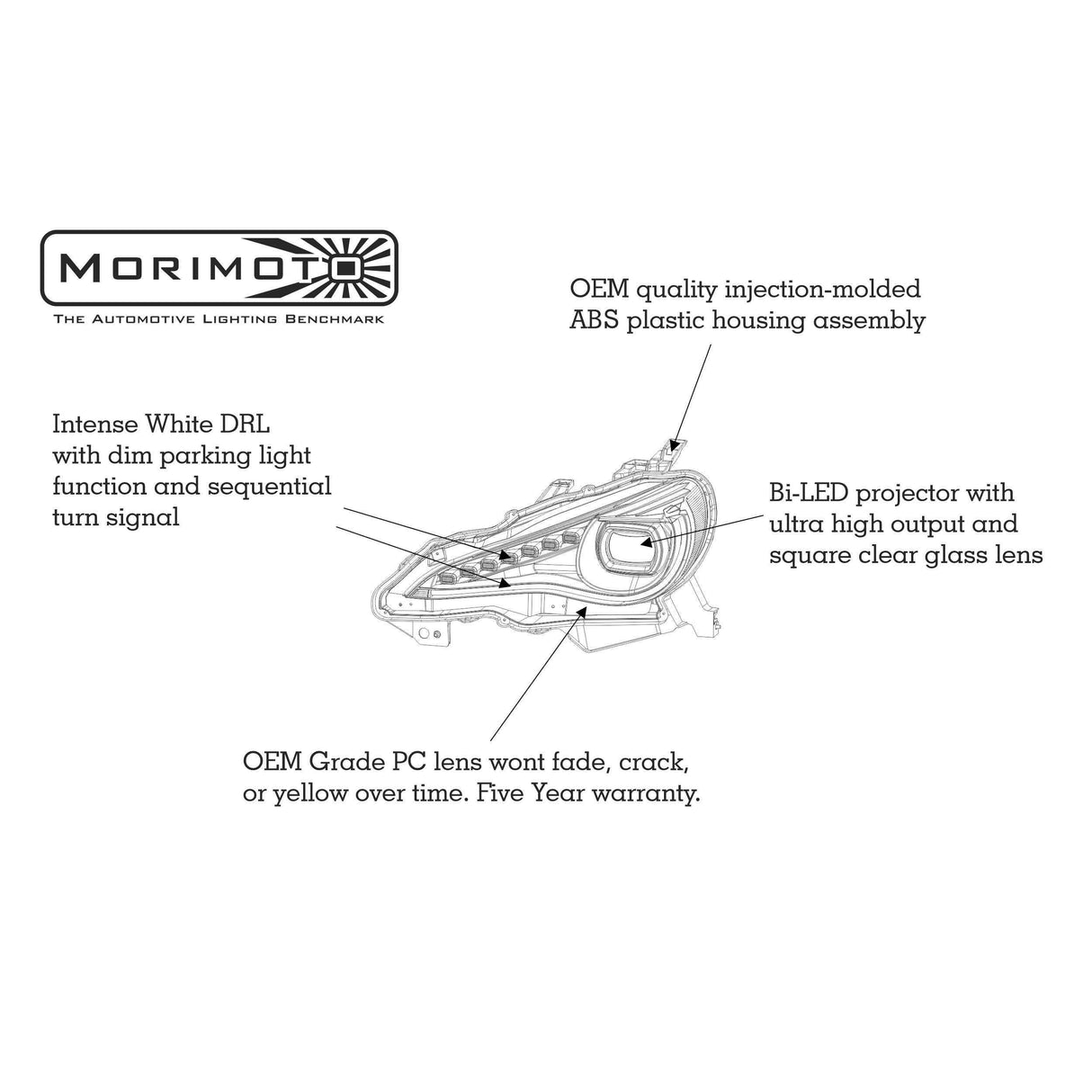 2012-2018 FR-S / BRZ / GT86 XB LED Black Headlights (LF470)-Headlights-Morimoto-Dirty Diesel Customs