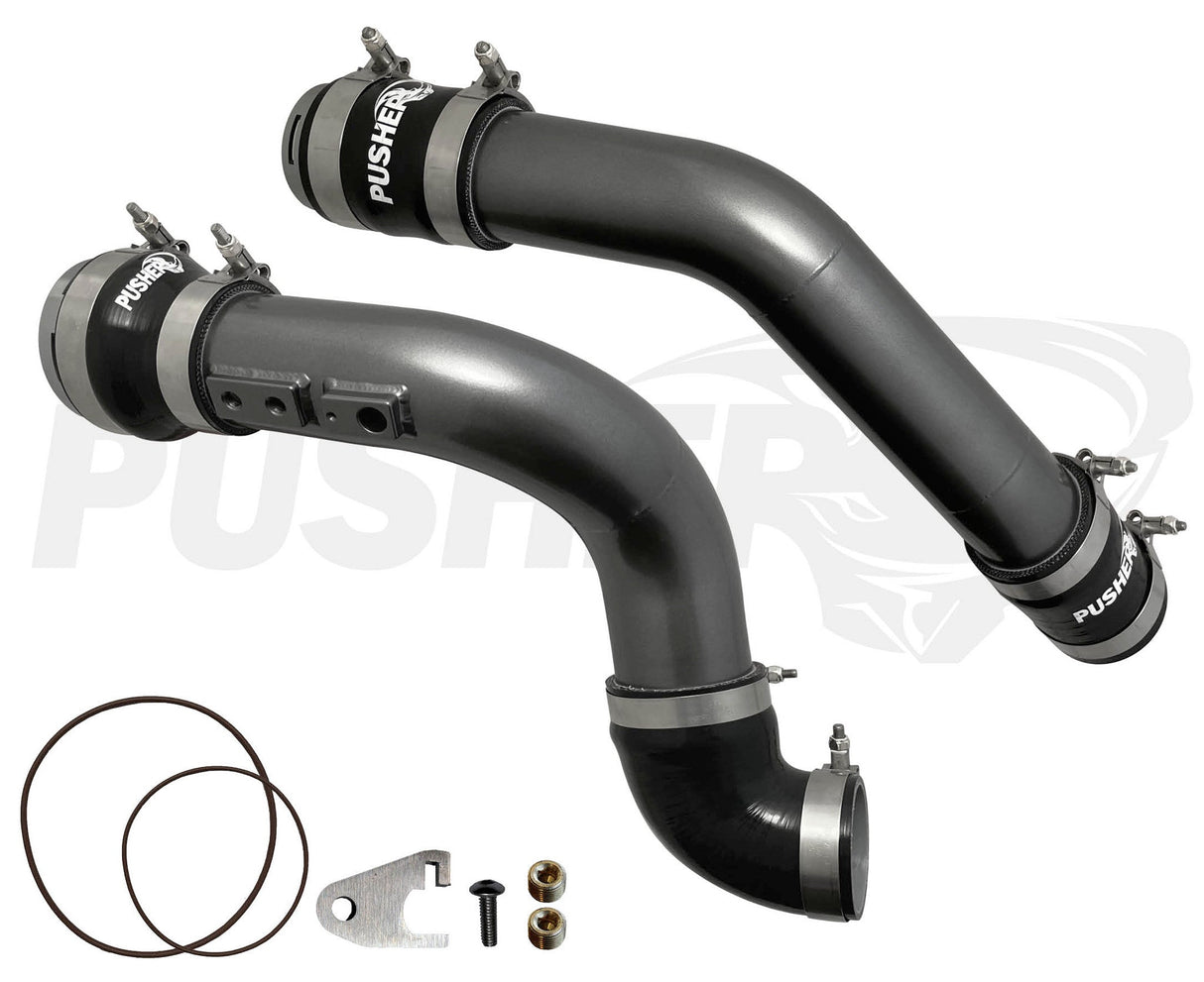 2015-2016 Powerstroke 3" Charge Tube Set w/ Throttle Valve Adapter (PFP1516KTA)-Intercooler Piping-Pusher-Dirty Diesel Customs