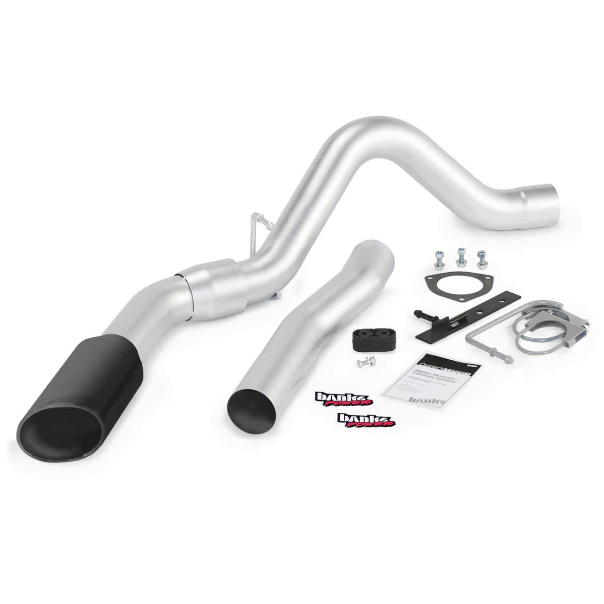 2015 Duramax Monster Exhaust w/Single Exit Chrome Tip (47787)-Exhaust System Kit-Banks Power-Dirty Diesel Customs
