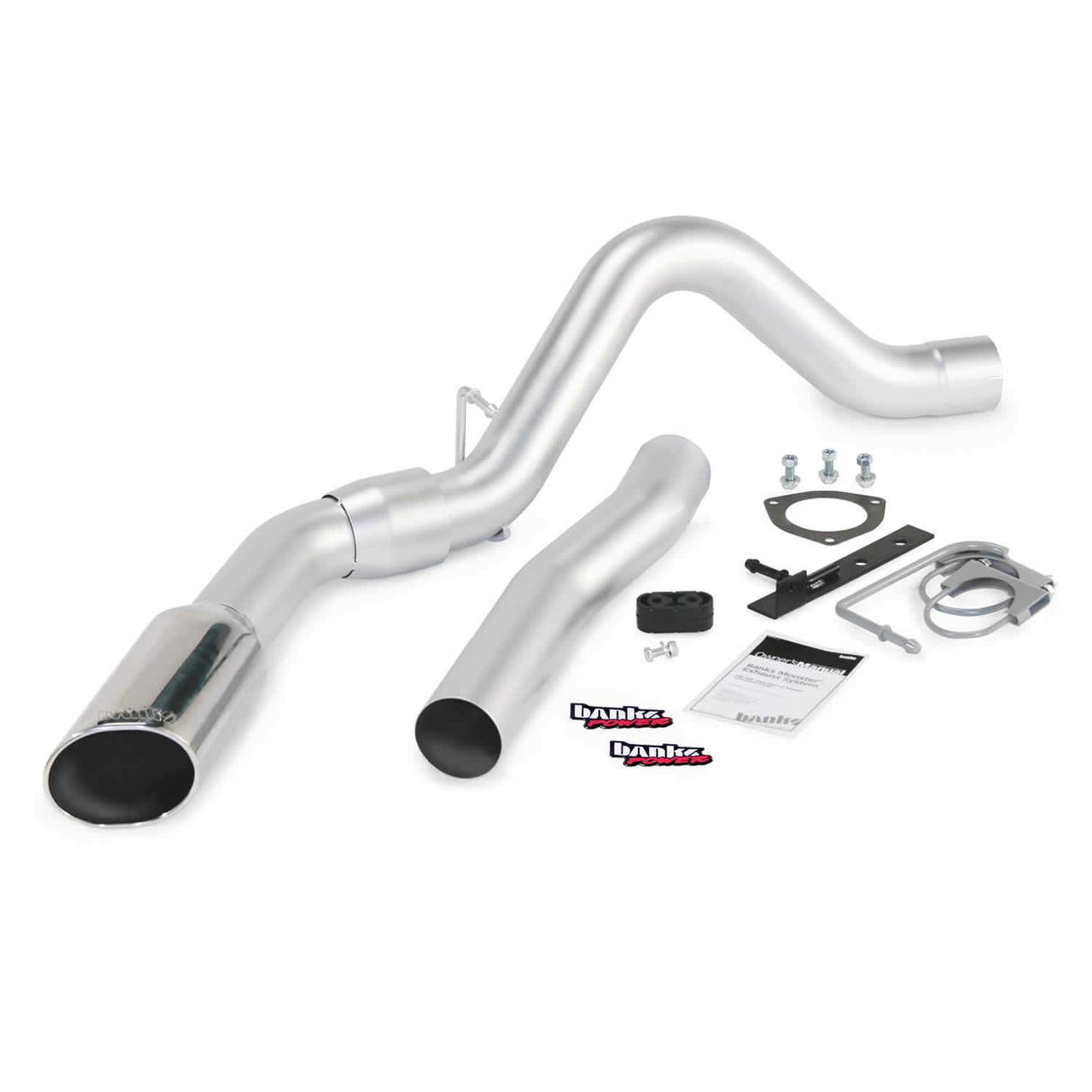 2015 Duramax Monster Exhaust w/Single Exit Chrome Tip (47787)-Exhaust System Kit-Banks Power-Dirty Diesel Customs