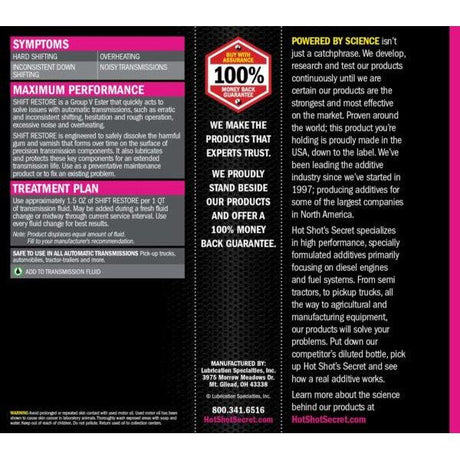 Hot Shot's Secret Shift Restore Automatic Transmission Protectant + Cleaner (HSSTSE16Z)-Transmission Fluid-Hot Shot's Secret-Dirty Diesel Customs