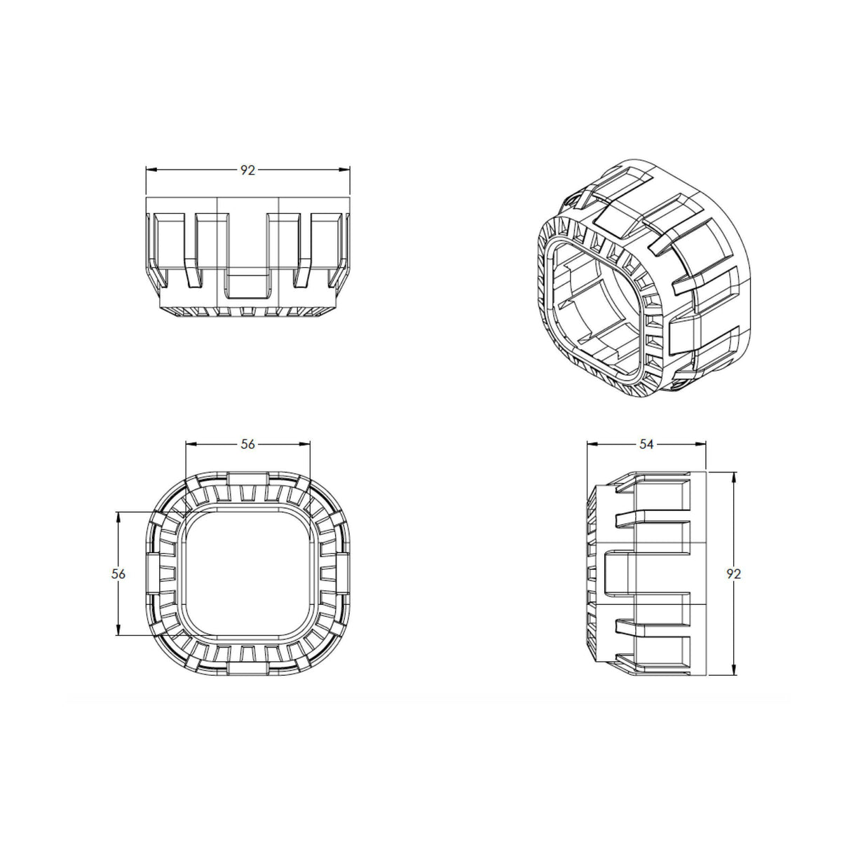 Square Mini Gatling Gun Shroud (S30)-Lighting Accessories-Morimoto-Dirty Diesel Customs
