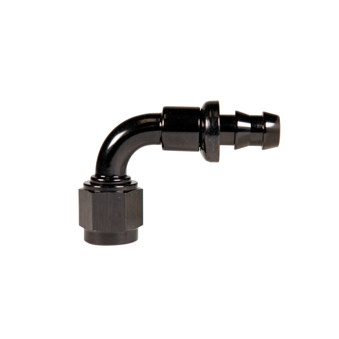 Universal 10" 90 Deg. To Hose Barb Black (FPE-PL-90-10)-Adapters-Fleece Performance-Dirty Diesel Customs