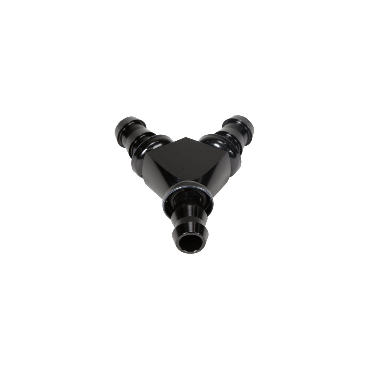 Universal 1/2" Black Anodized Aluminum Y Barbed Fitting (For -8 Pushlock Hose) (FPE-FIT-Y08-BLK)-Fittings-Fleece Performance-Dirty Diesel Customs