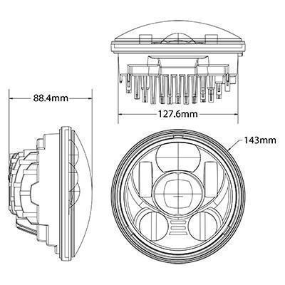 Universal 5.75" Motorcycle Headlight (10-20208/10-20207)-Driving Light-Speed Demon-Dirty Diesel Customs
