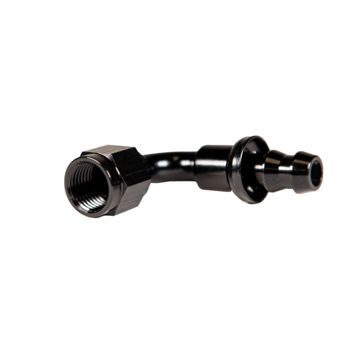 Universal 6" 90 Deg. To Hose Barb Black (FPE-PL-90-06)-Adapters-Fleece Performance-Dirty Diesel Customs