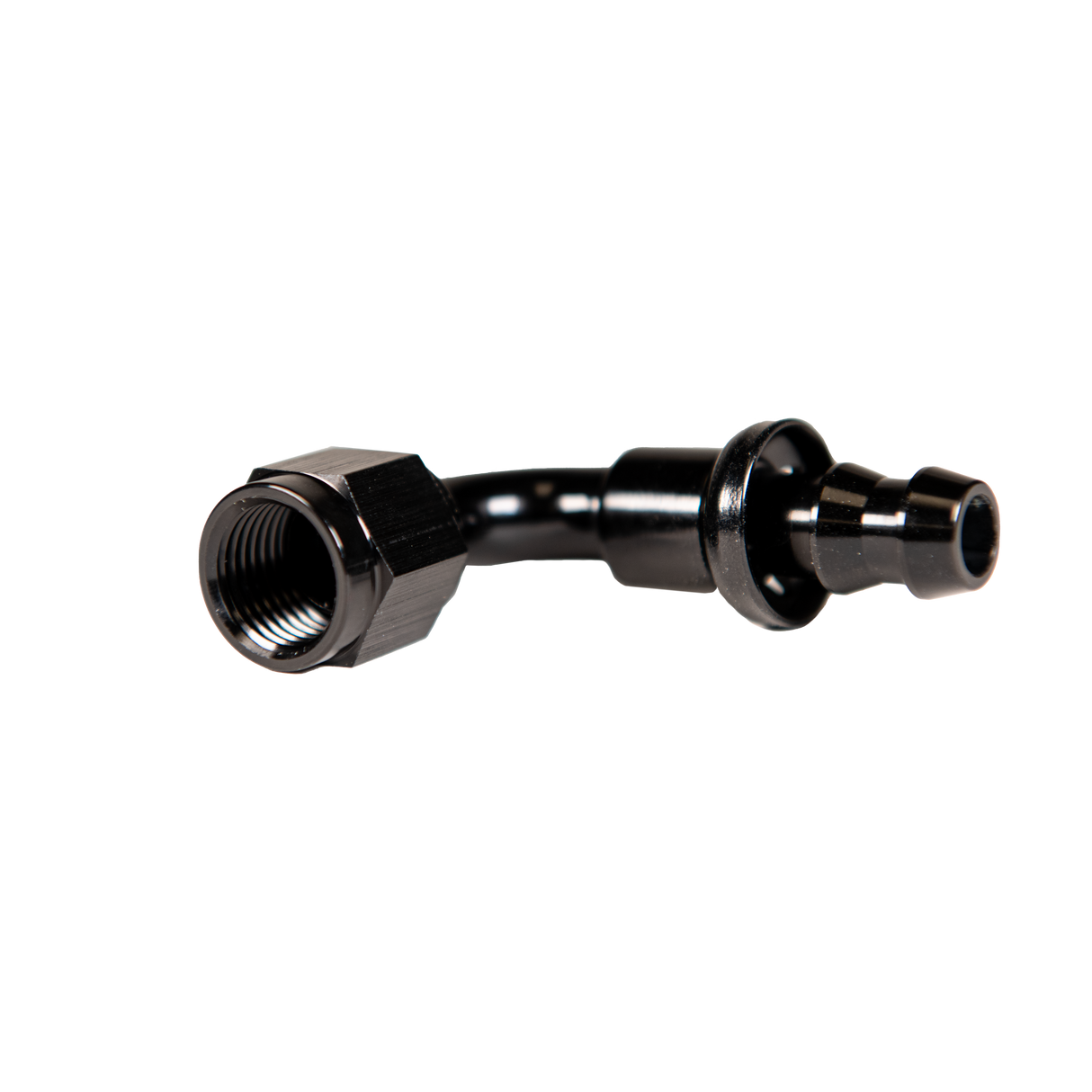 Universal 8" 90 Deg. To Hose Barb Black (FPE-PL-90-08)-Adapters-Fleece Performance-Dirty Diesel Customs