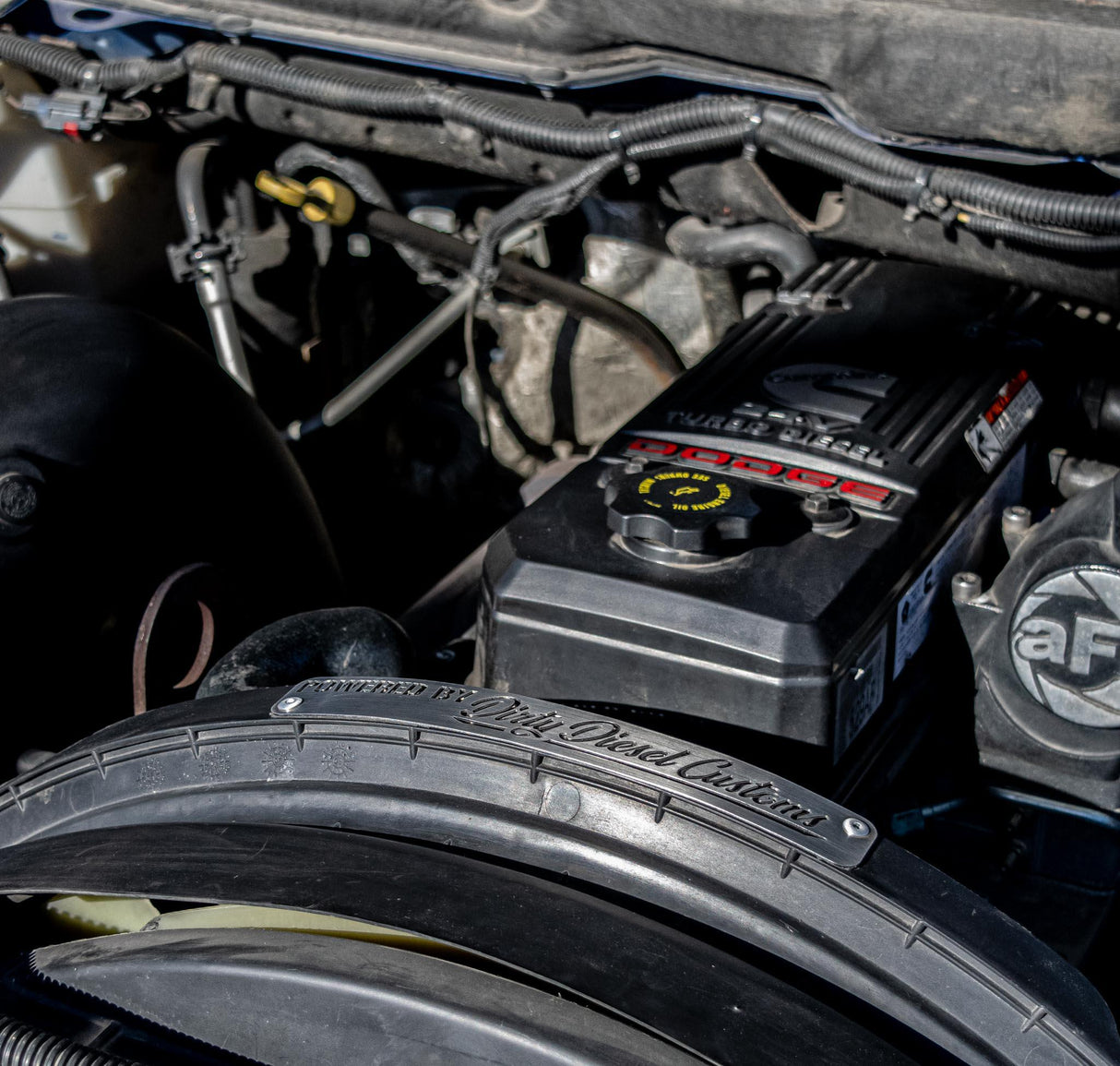 Universal Powered By Dirty Engine Placard-Dress Up-Dirty Diesel Customs-Dirty Diesel Customs