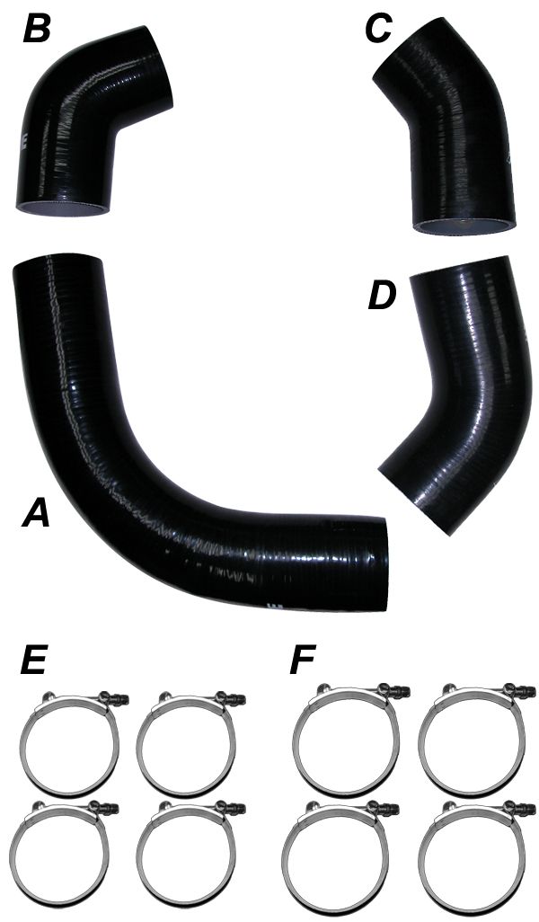 2011-2016 Duramax Turbo Charge Pipes Silicone Hose Kit with Stainless Steel Clamps (115910101)