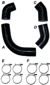 2011-2016 Duramax Turbo Charge Pipes Silicone Hose Kit with Stainless Steel Clamps (115910101)