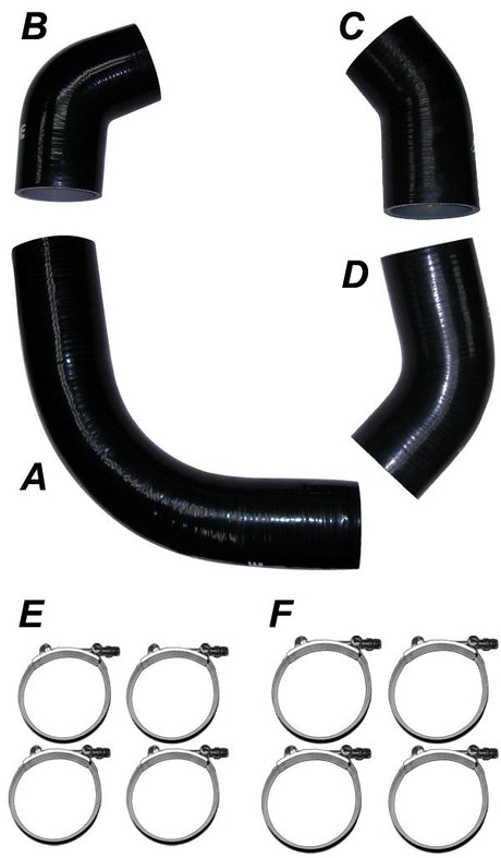 2011-2016 Duramax Turbo Charge Pipes Silicone Hose Kit with Stainless Steel Clamps (115910101)