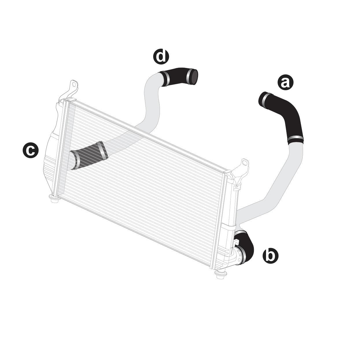 2011-2016 Duramax Turbo Charge Pipes Silicone Hose Kit with Stainless Steel Clamps (115910101)