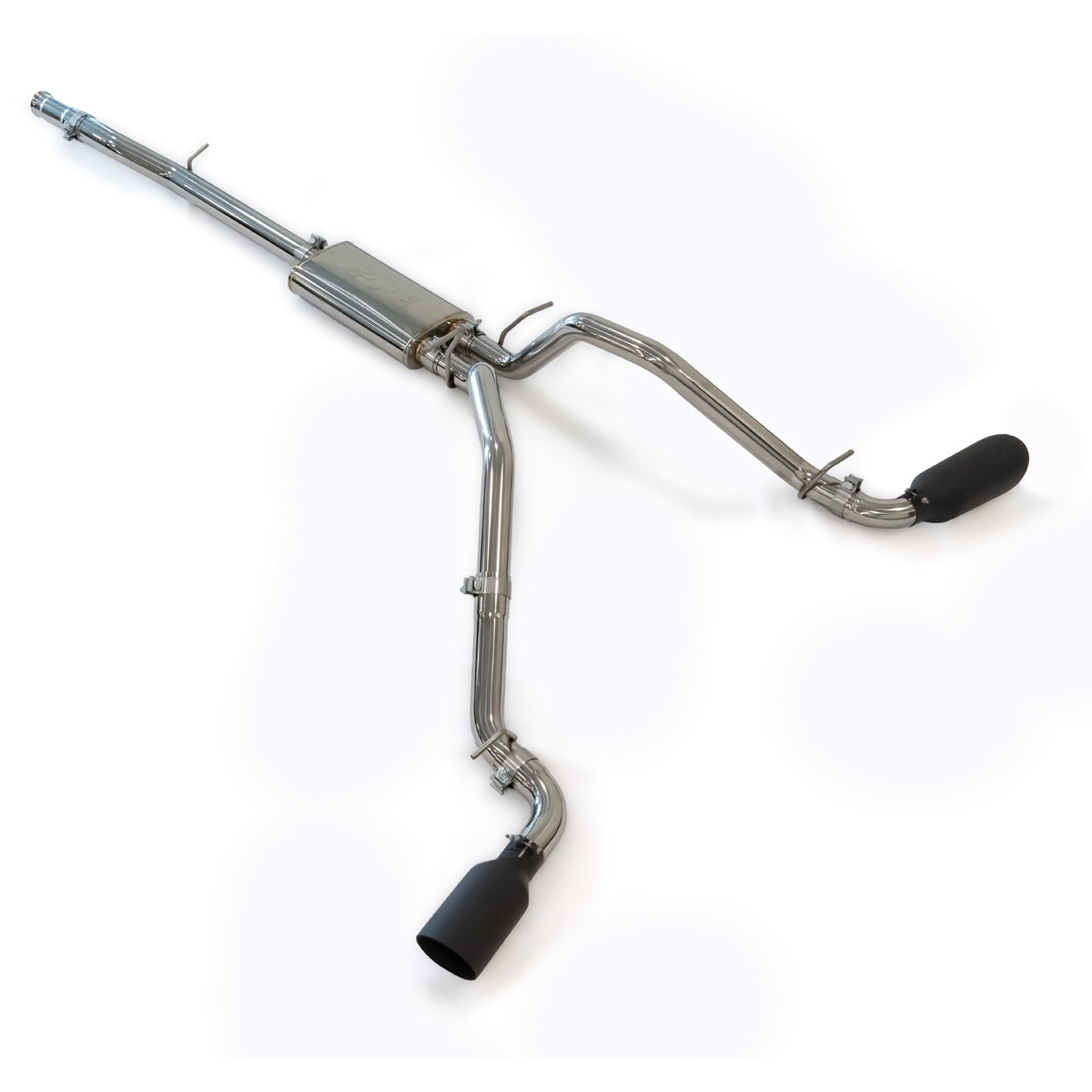 2009-2013 GM 5.3L Exhaust System Cat-Back 2.5" w/tips Pol/Blk (117033020)